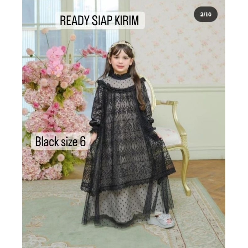 (READY SIAP KIRIM) kamaratih dress anak Black size 6 by ainayya id