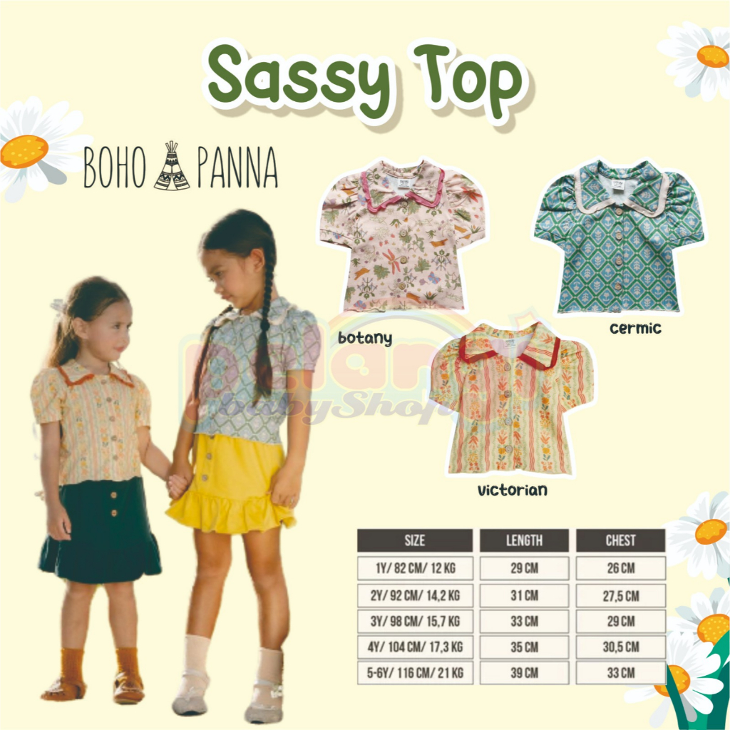 BOHOPANNA | BOHO | BOHO PANNA SASSY TOP | ATASAN ANAK PEREMPUAN