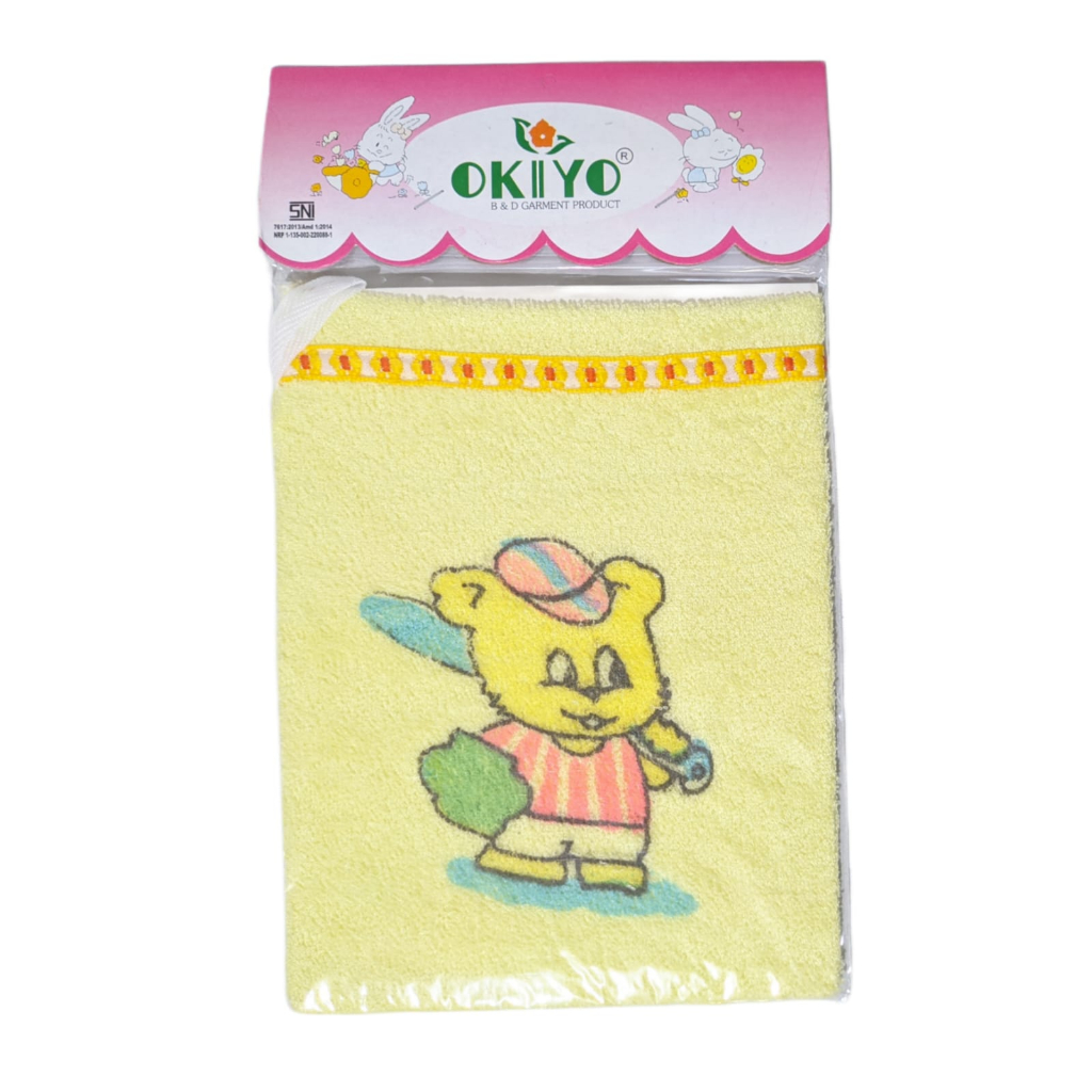 Waslap Jari Dan Kotak OKIYO l Waslap Mandi Bayi l Handuk Tangan Mandi Bayi