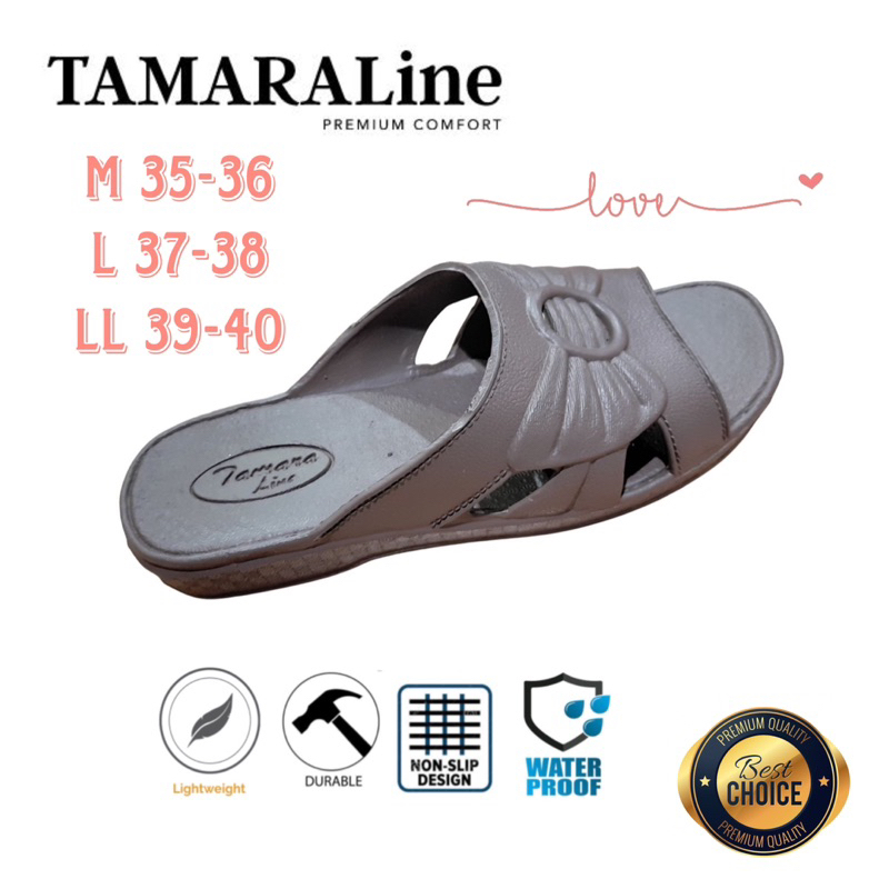 Sandal Selop Slide Slip on Karet Wanita Dewasa / Remaja - TAMARALINE 102 / Bahan Premium Lentur Empuk Ringan Kuat Anti Slip Anti Air / Model Sandal Casual Santai Rumah Hotel Outdoor Kamar Mandi Kondangan Murah Original