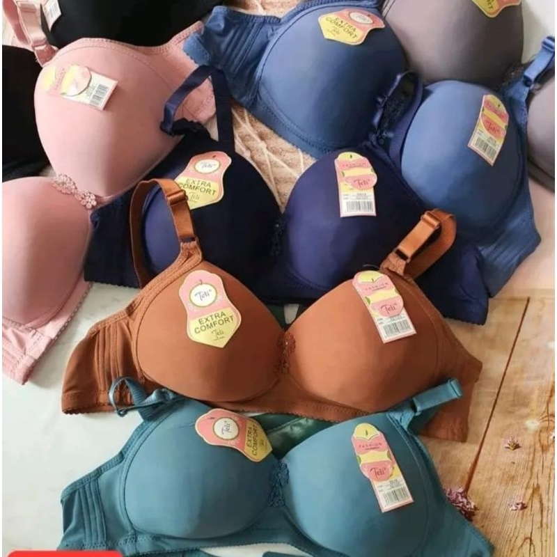 Teli Bra Wanita 4 Kait Super Jumbo Tanpa Kawat  Big Size Cup D 9918