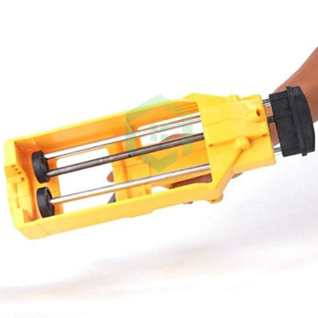 Double Caulking Gun for 400 mL/13.5 fl oz (1:1 Mix Ratio), Dual Component Epoxy Applicator with 8 Pieces Caulk Tools, Hand Manual Double Cartridge Panel Bond Adhesive Dripless Caulk Gun