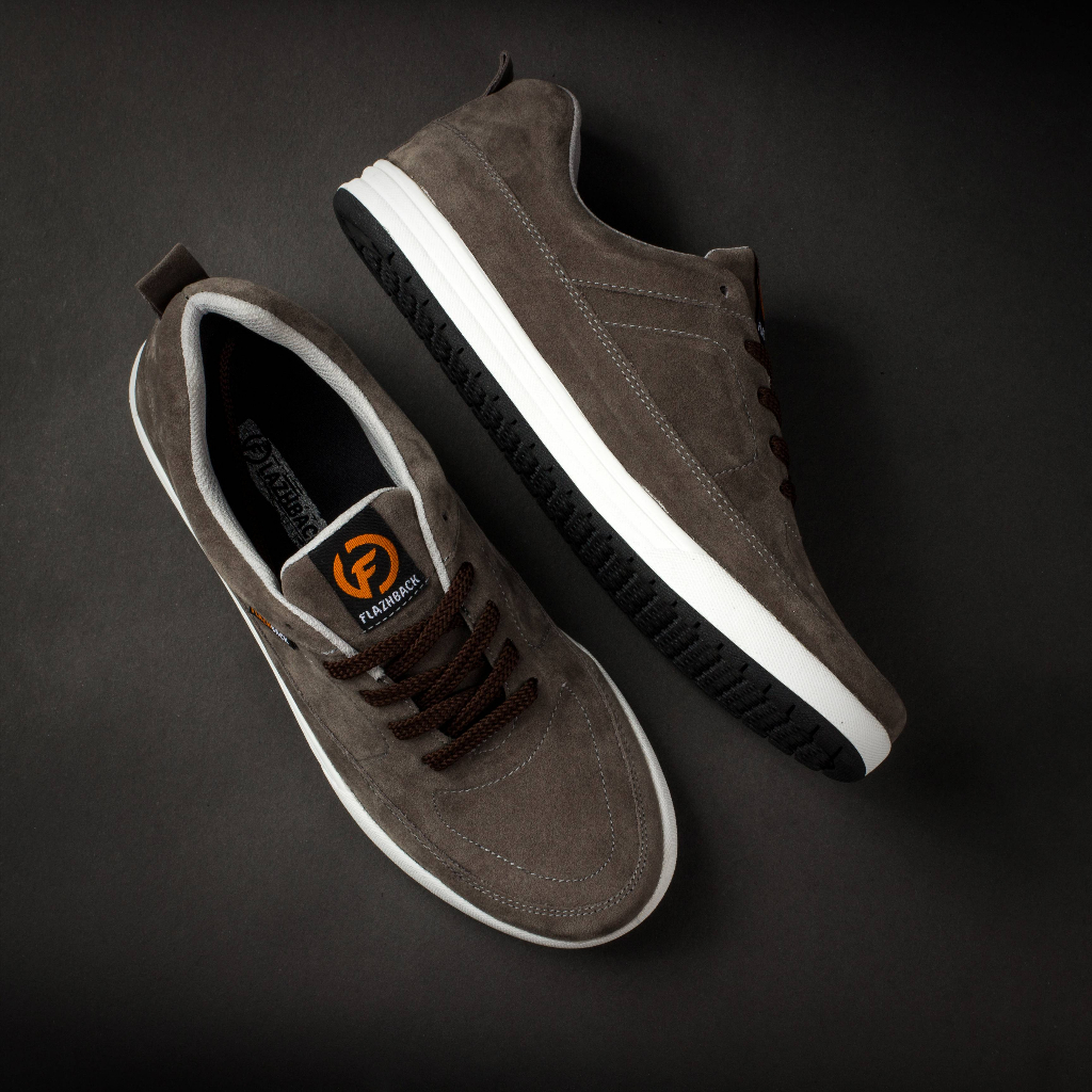 Sepatu Pria Sneakers Casual Shoes Cowok Hangout Travelling Trendi Original Flazhback Cano Grey