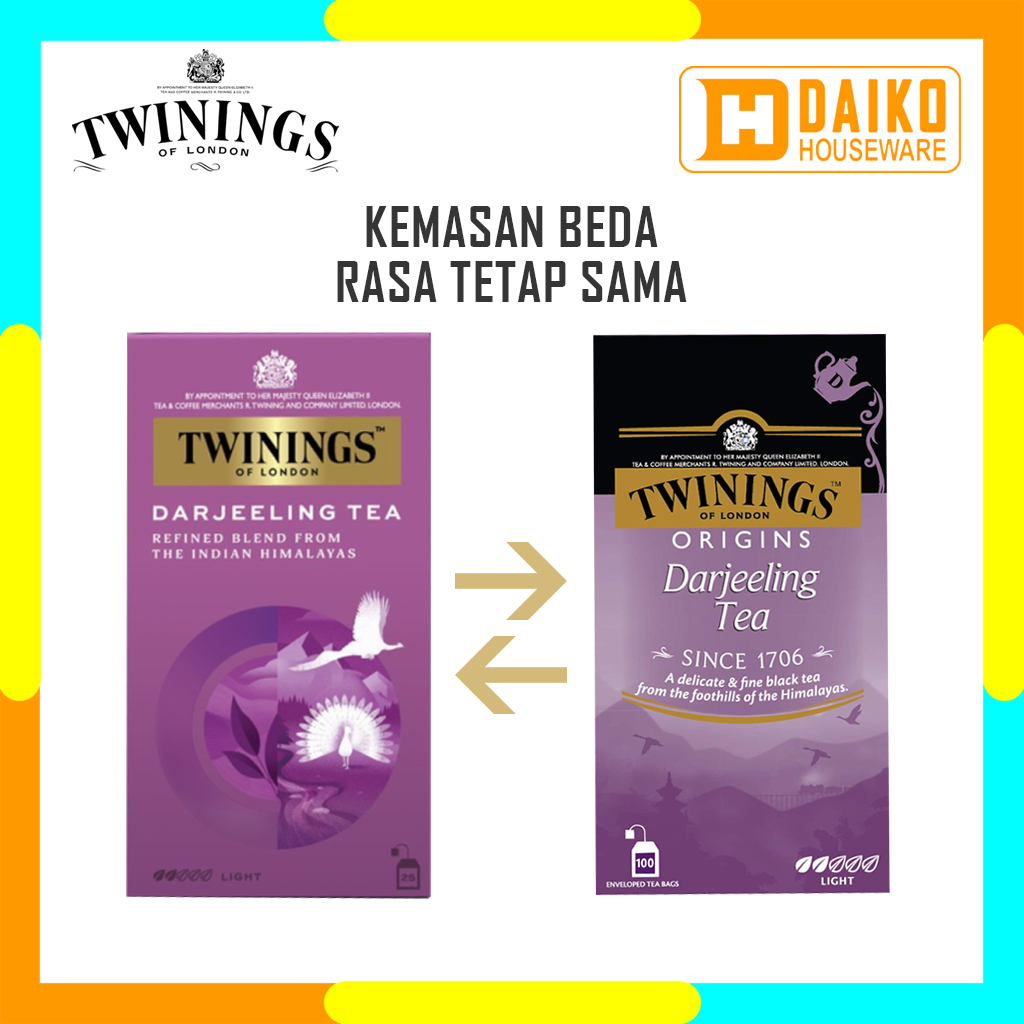 Teh Hitam Twinings Darjeeling Tea 25 x 2gr Teh Hitam Kantong Aroma Bergamot dan Citrus - Black Tea Bags