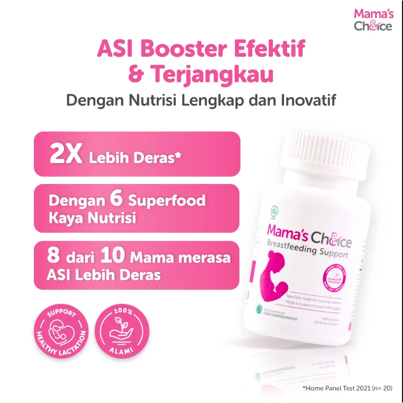 *FRAULEINCO* ASI BOOSTER | Mama's Choice Breastfeeding Support (30 Kapsul) | Pelancaran ASI Natural, Terdaftar BPOM, Halal MUI