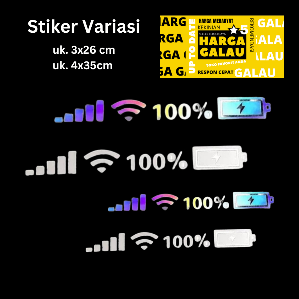 stiker variasi mobil motor decal sticker signal wifi batrai hp kaca jendela