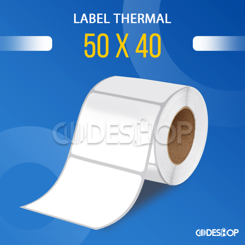 CODESHOP Label Thermal 50x40 mm 1 Line isi 450 Pcs Stiker Core 1,5 inch