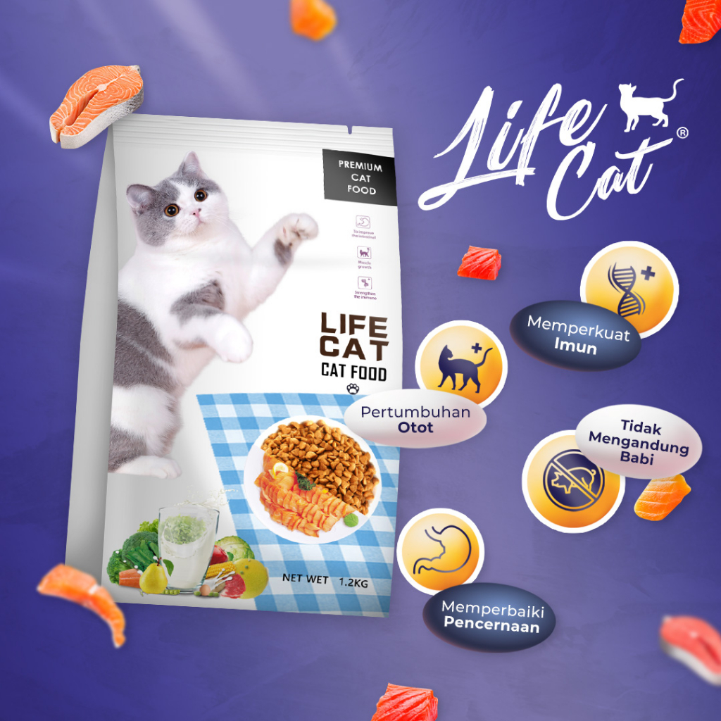 Life Cat Makanan Kucing Kering Premium Dry Food 1Kg