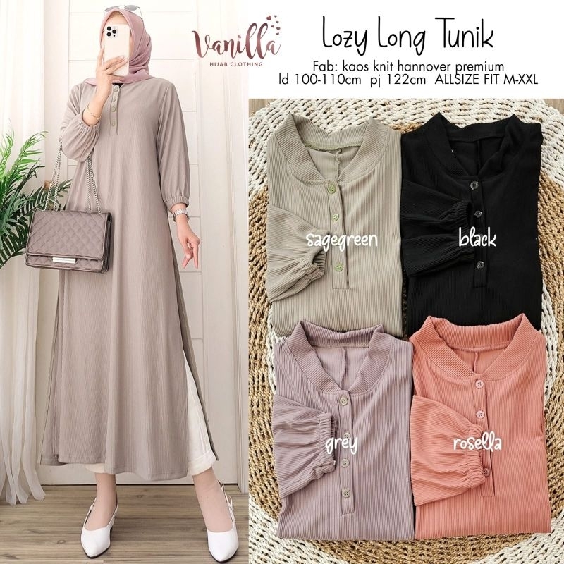 LOZY TUNIK/ MIDI POLOS PREMIUM BY VANILLA
