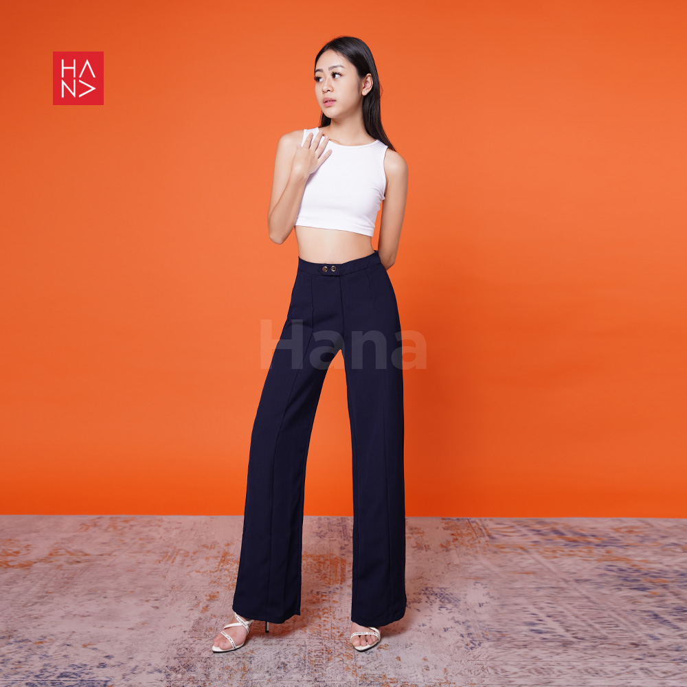 Hana Fashion - Levin Loose Pants Celana Panjang Kulot Flowy Wanita - LP200