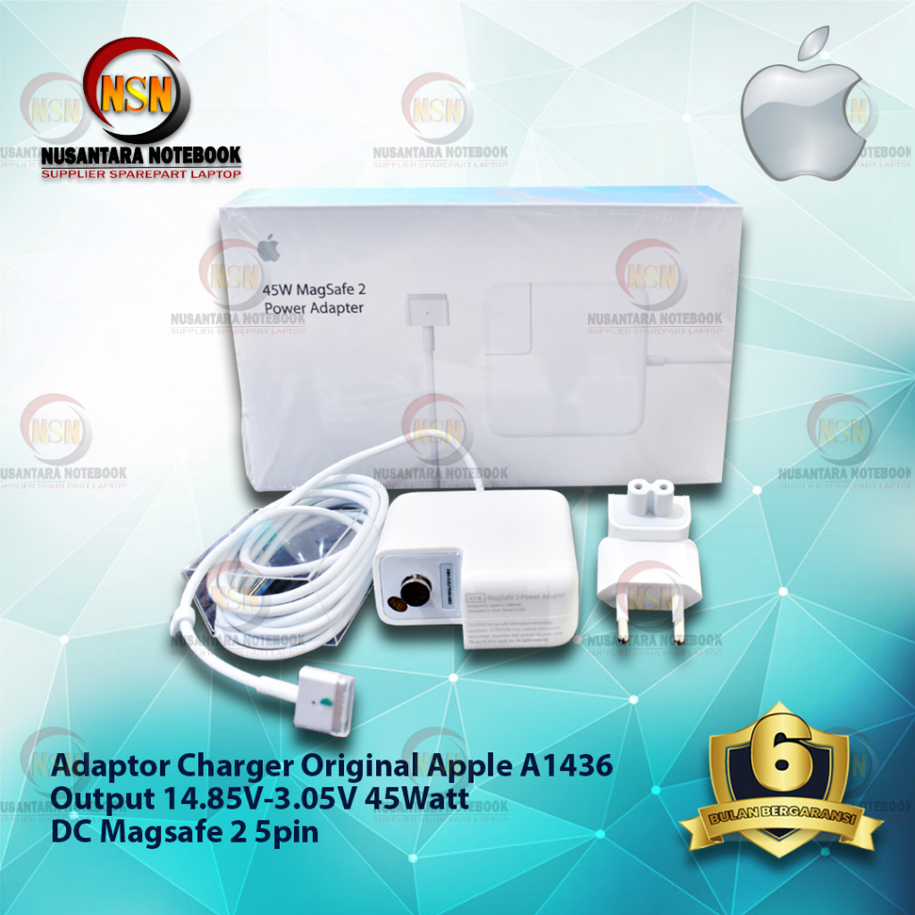 Adaptor Charger Apple A1436 White Box 14.85V 3.05V 45Watt 5pin