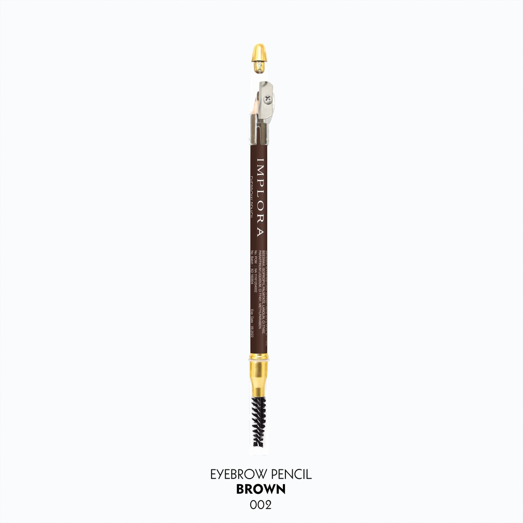 Implora Eyebrow Pencil 2 IN 1 Brown (PENSIL + SERUTAN + SIKAT) | Pensil Alis Implora 2 IN 1