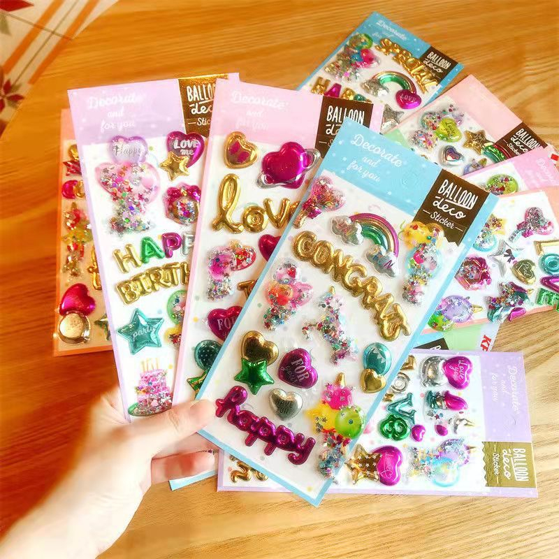 

[ XJ / CJA ] STIKER TIMBUL GLITTER SEQUIN 3D / STICKER ANAK / STIKER MAINAN TEMPEL ANAK
