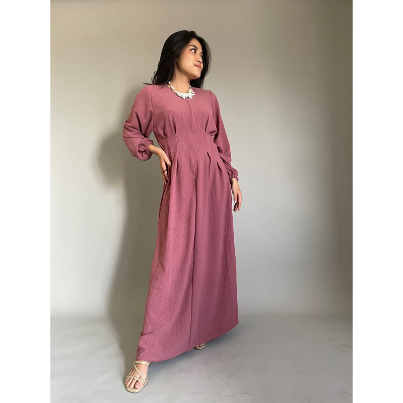 ZEA - Fleur - Dress Korea Simple Crincle Polos Maxi