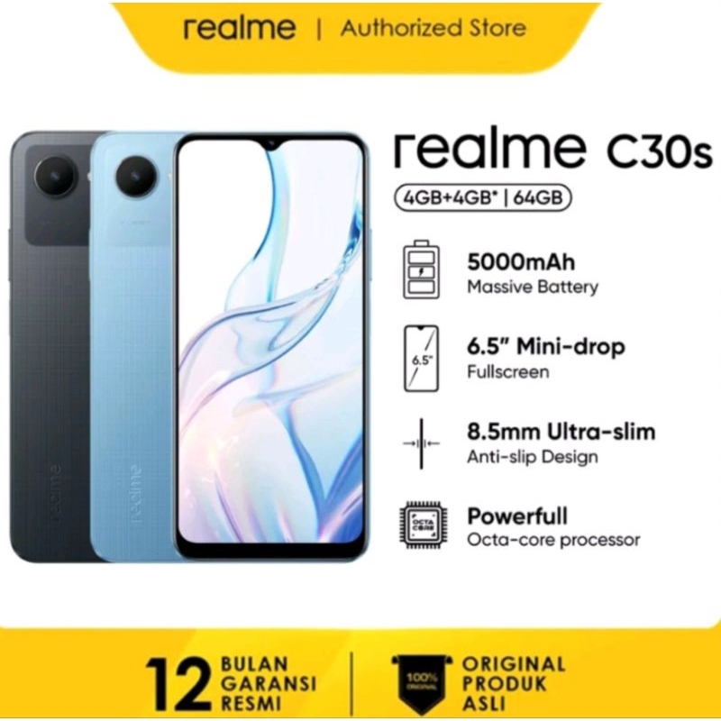 REALME C30S RAM 4/64 / 3/32 GB GARANSI RESMI REALME  1TAHUN