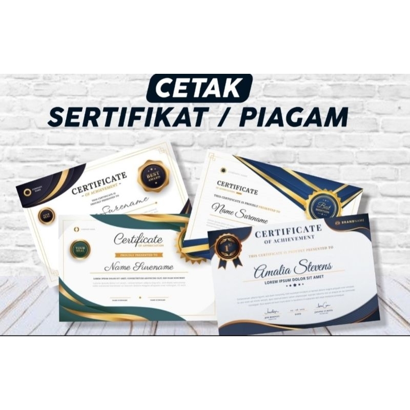 Cetak Sertifikat Piagam Ijazah Custom SATUAN