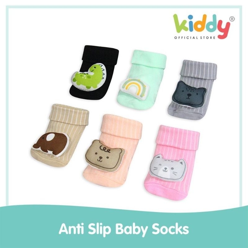 Kiddy anti slip baby sock isi 3 pasang KD4602 - kaos kaki bayi