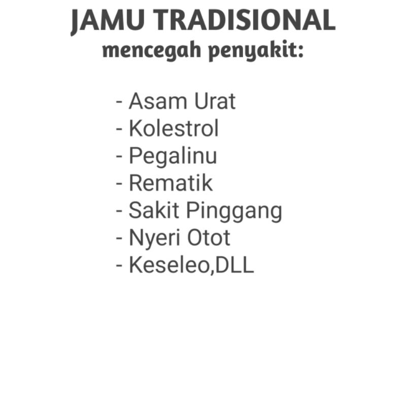 

Jamu Seduh Tradisional