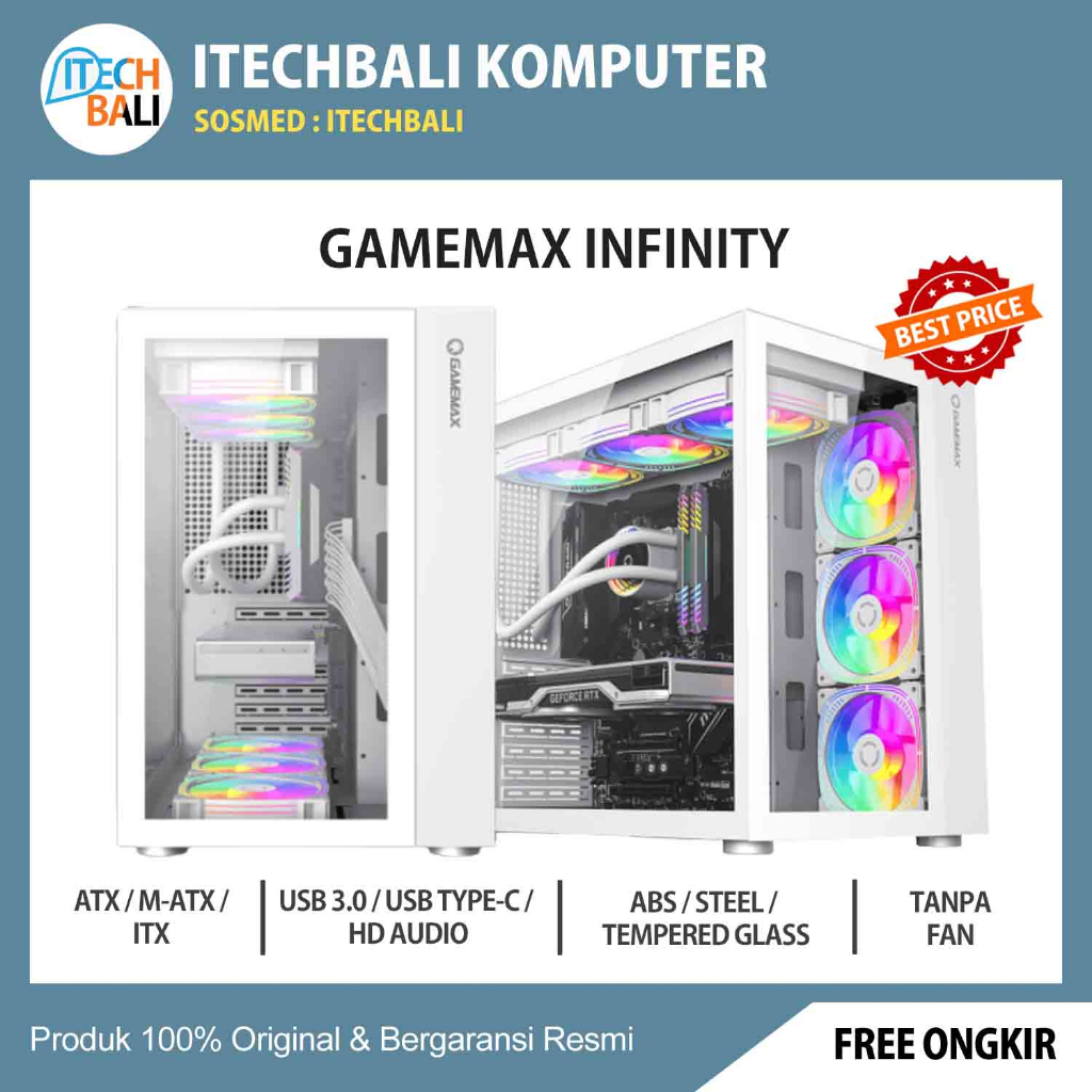 Casing PC GAMEMAX INFINITY White ATX | ITECHBALI