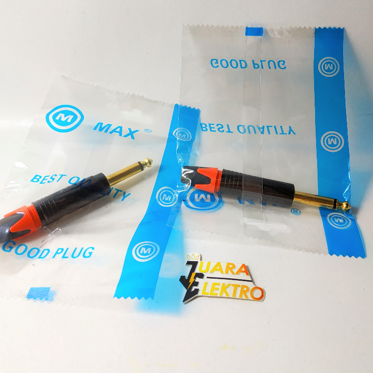 MAX - Jack Mic 6.5 mm Mono Black Gold | Jack Akai Mono 6.5 mm Hitam Emas MAX