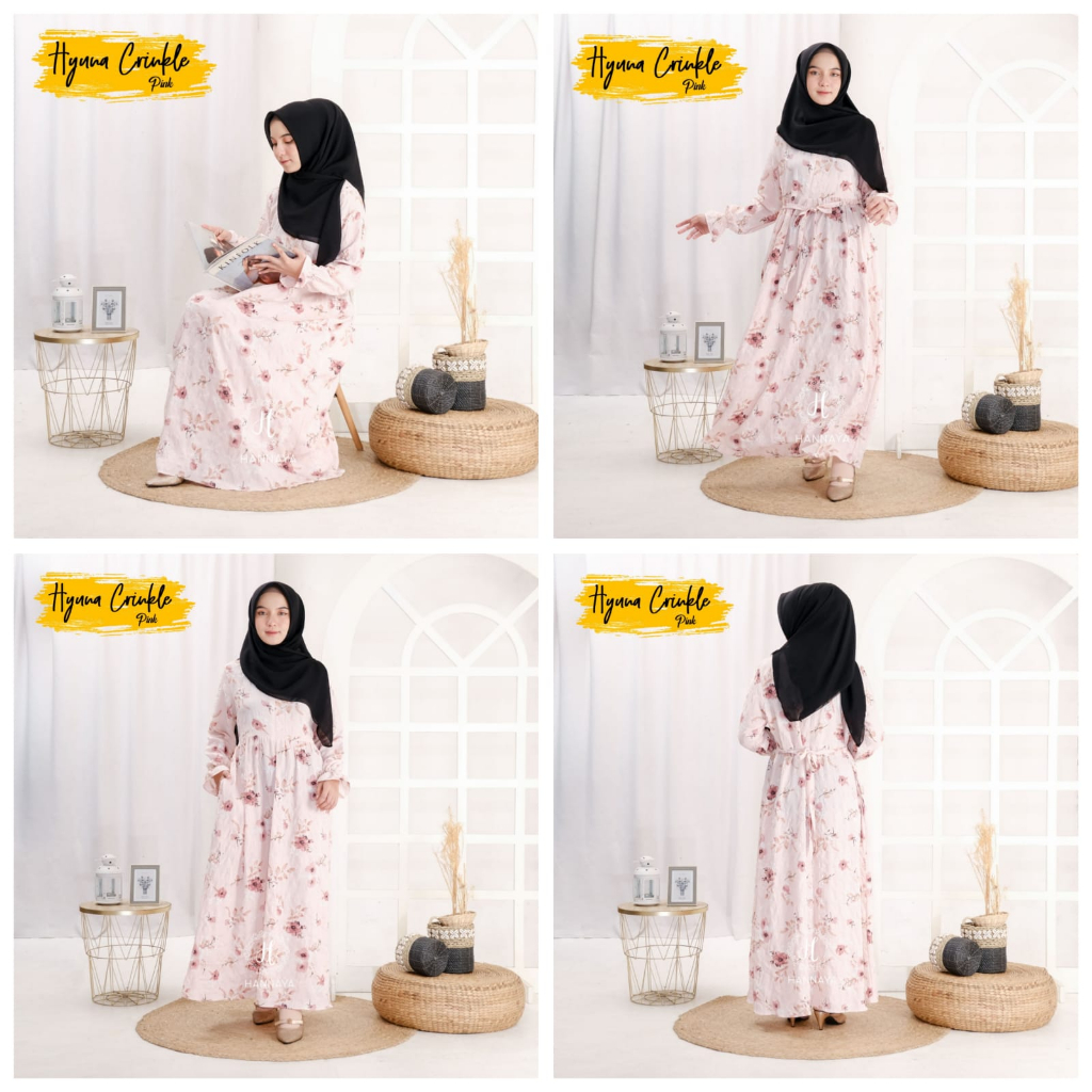 GAMIS TERBARU HYUNA CRINKLE DRESS BY HANNAYA