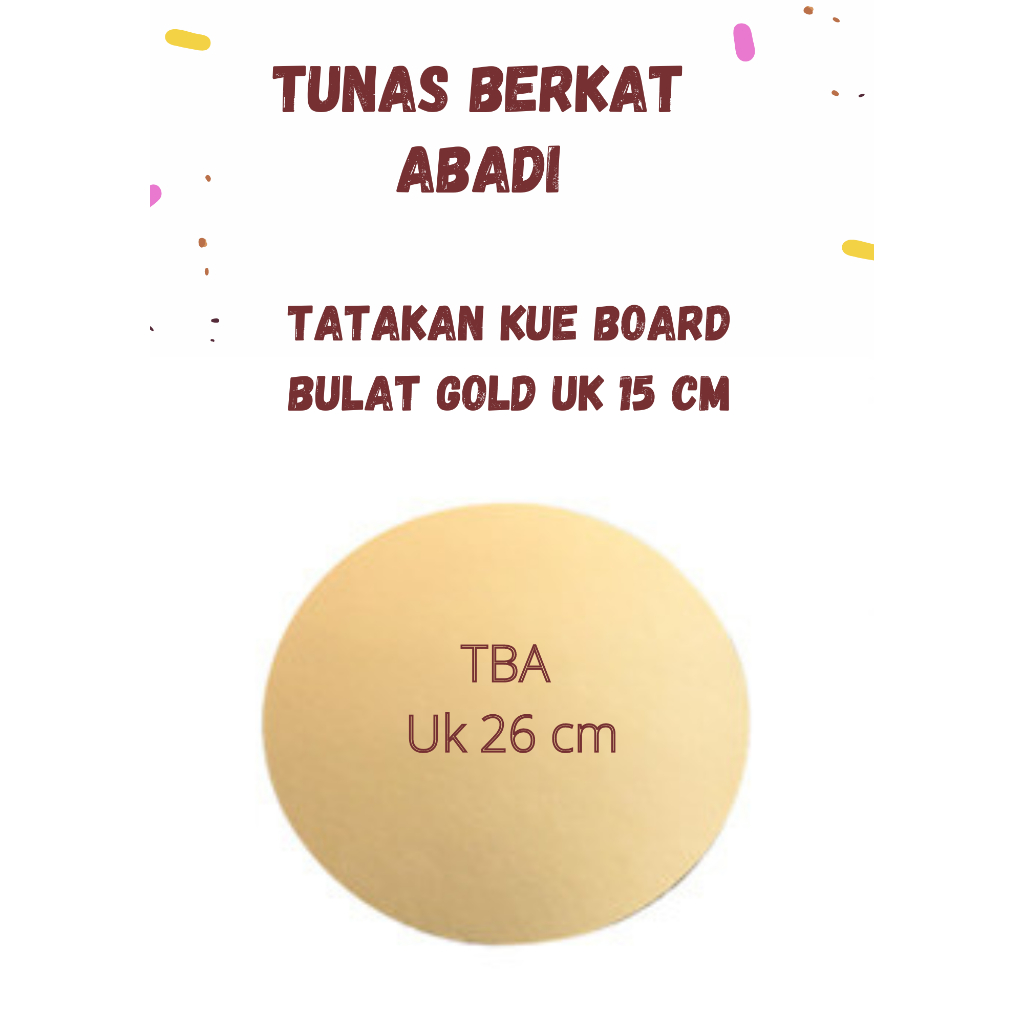 Tatakan kue Gold bulat 26 cm / Greyboard bulat Gold 26 cm @25 pcs