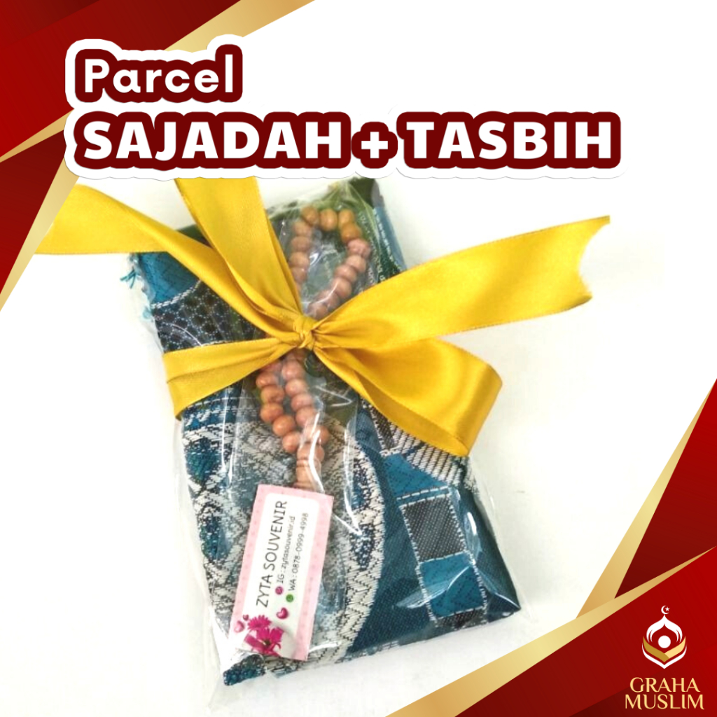Souvenir Sajadah Muka Kecil free Tasbih paket parcel souvenir aqiqah umroh haji tahlil tahlilan Jaka