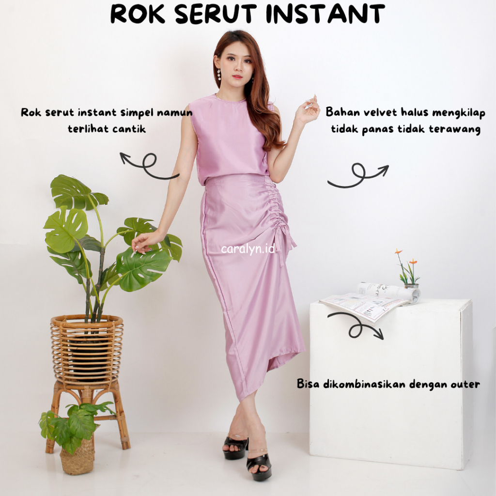 ROK SERUT INSTAN SUDAH DIJAHIT ROK SERUT VELVET