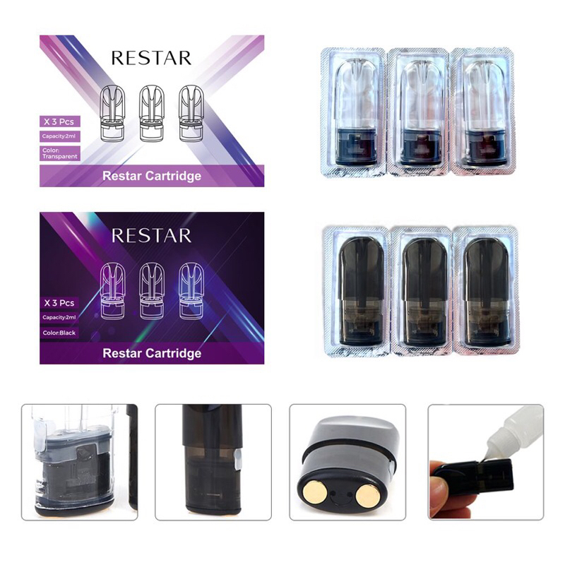 RELX Refillable Cartridge Restar Compatible Infinity Essential Pods Isi Ulang Liquid