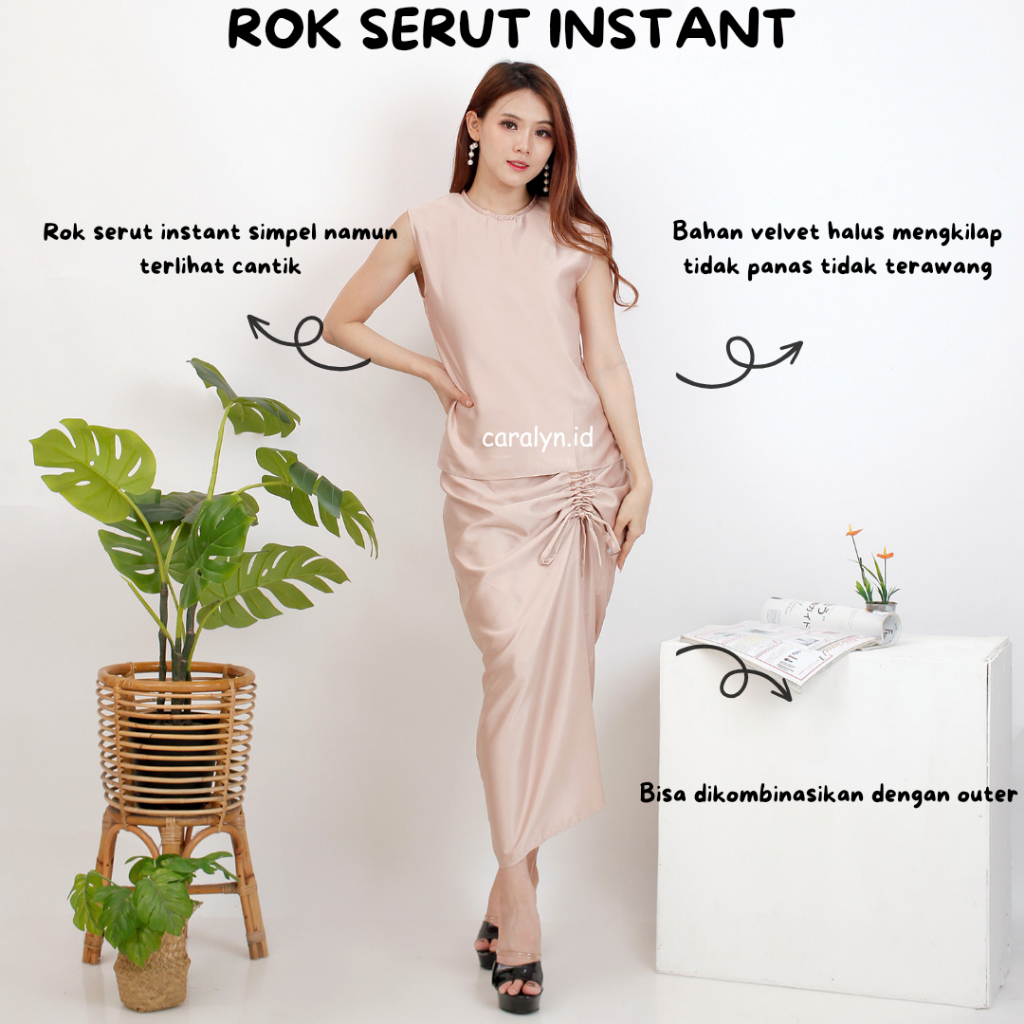 ROK INSTAN ROK SERUT VELVET KEKINIAN SUPER MURAH