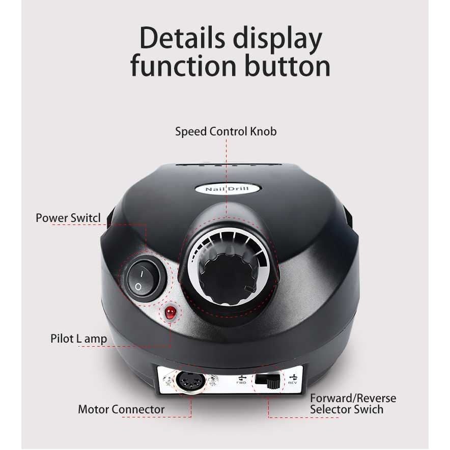 Set Alat Kikir Kuku Elektrik Nail Manicure Pedicure 35000 RPM Peralatan Kecantikan Kuku Desain Pena Ergonomis