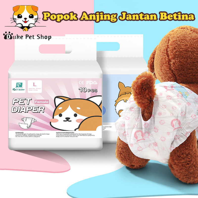 Popok Anjing Jantan Betina Celana Murah XL XS L Popok Kucing 1 Pak Sekali Pakai S M XXS XL