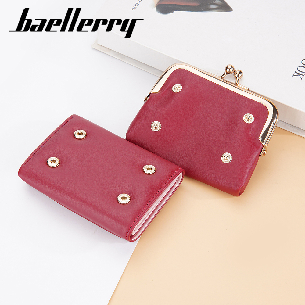 BAELLERRY N8321 Dompet Wanita Lipat Kecil 2 IN 1 Bahan Kulit PU Leather Premium WATCHKITE WKOS