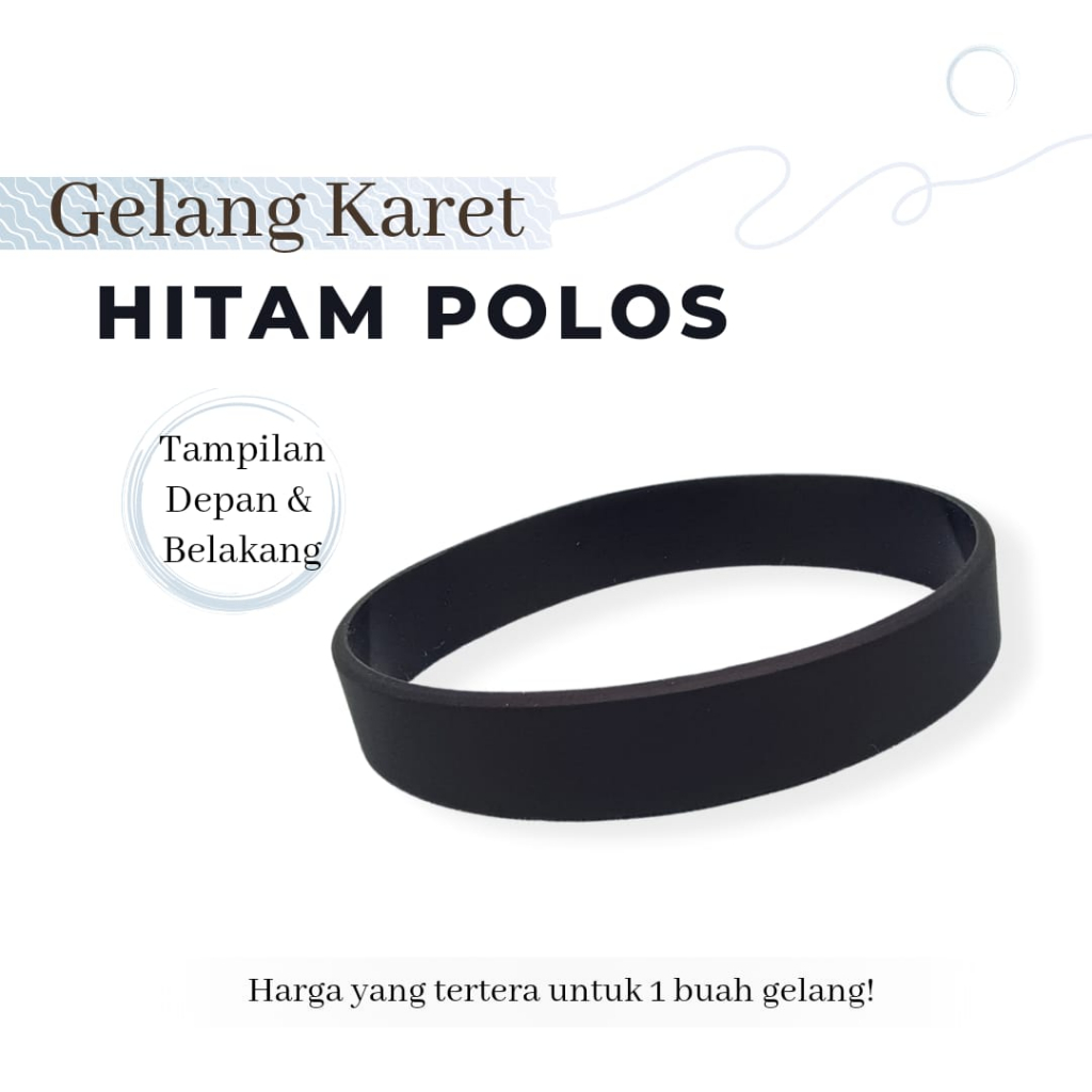 Gelang Tangan Pria - Gelang Karet Hitam Polos - Bracelet Rubber Sport