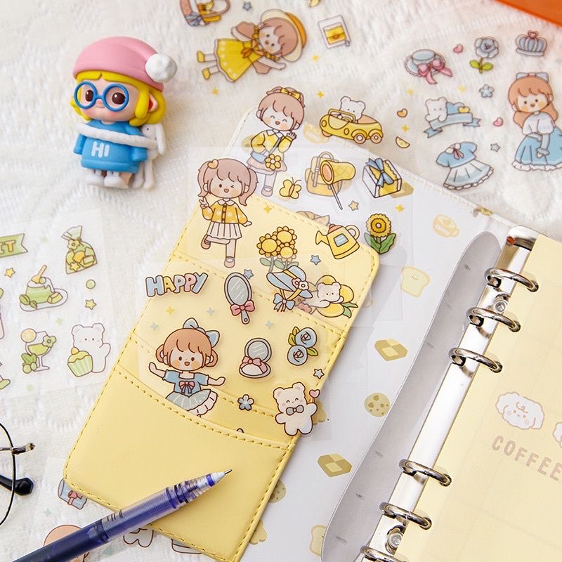 Sticker MASU TEA TIME ANNE MOMO Rainbow Mix Warna Original waterproof Stiker Kartun Korea Anti Air Original isi 100pcs