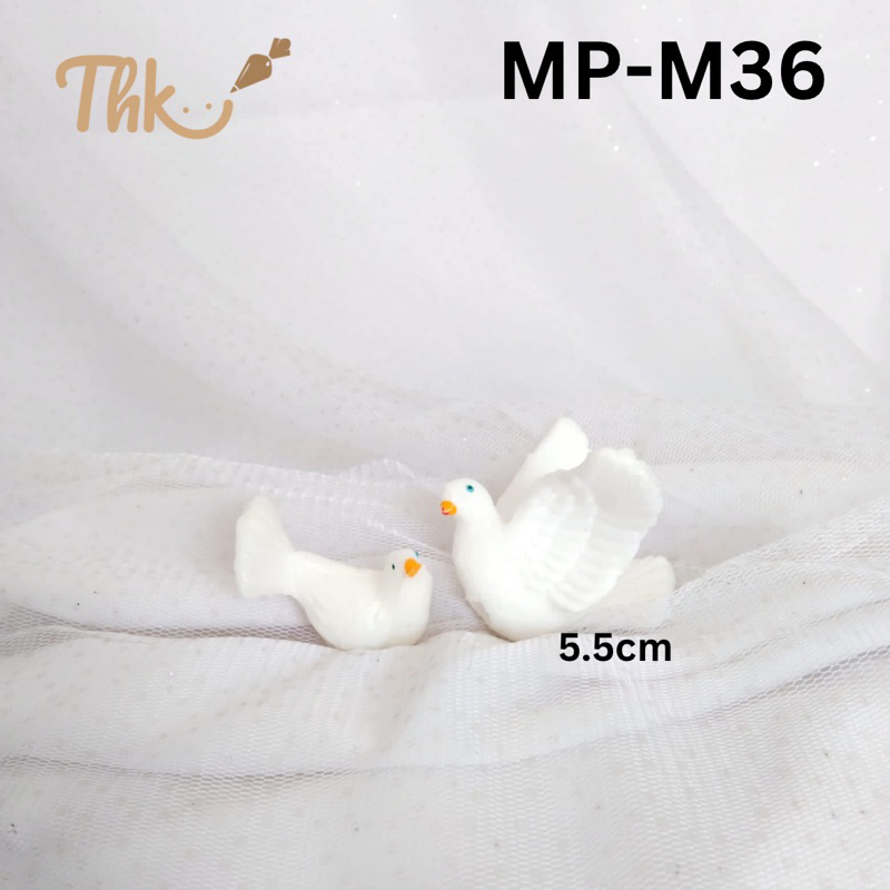 MP-M36 - Hiasan Kue Cake Topper Burung Merpati Sepasang