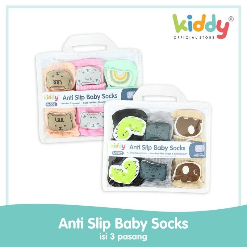 Kiddy anti slip baby sock isi 3 pasang KD4602 - kaos kaki bayi