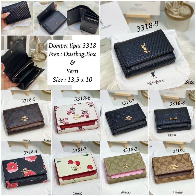 Dompet Lipat Mini Wanita 3318 Free Box Import