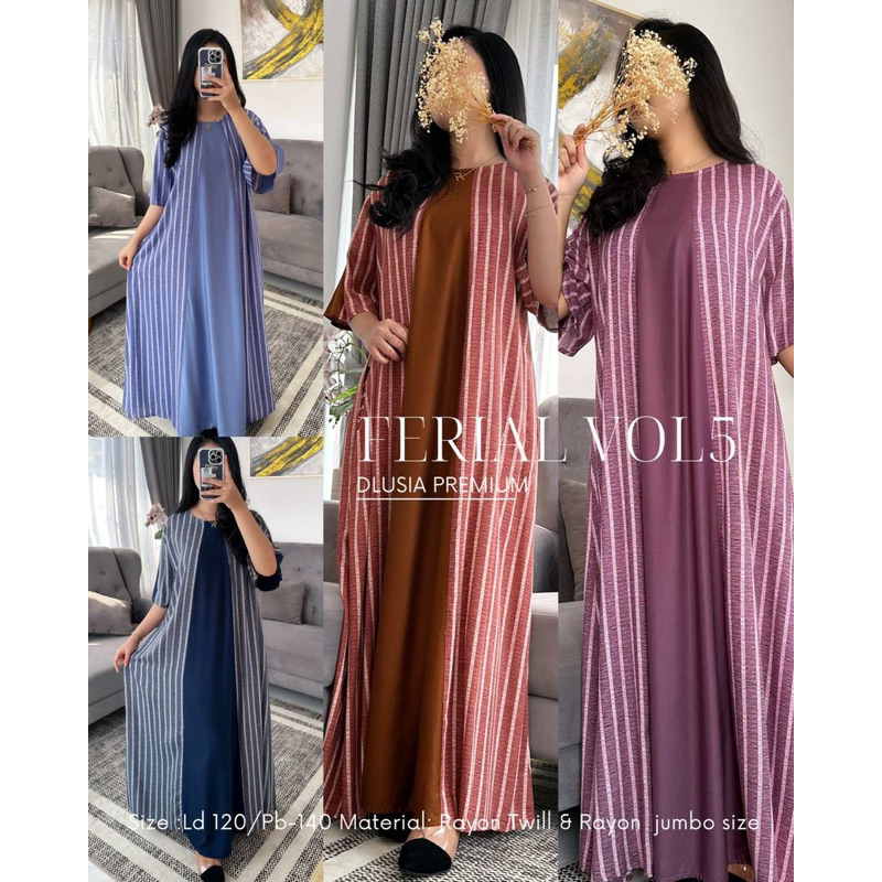 Daster Arab Dlusia FERIAL MOTIF Maxi Dress Long Dress