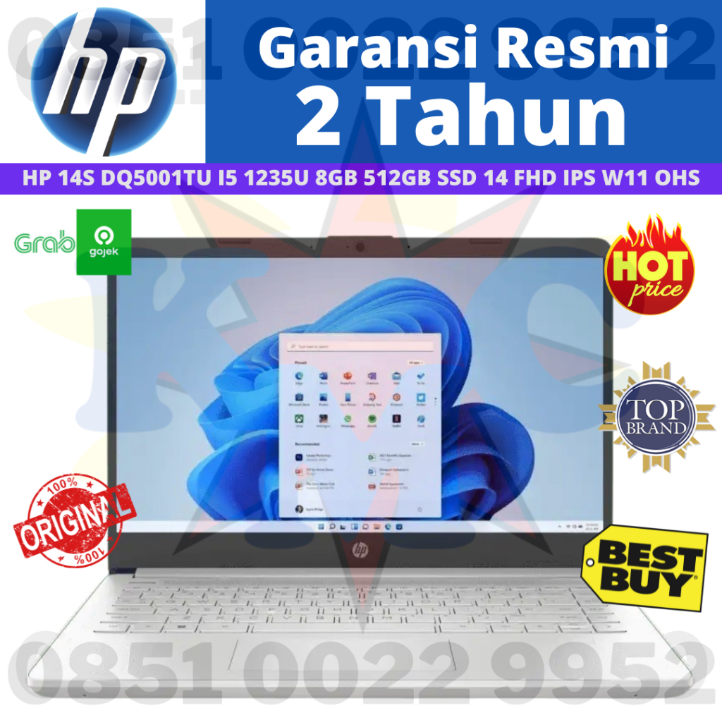 HP 14S DQ5001TU i5 1235U 8GB 512GB 14 FHD IPS WIN 11 OHS