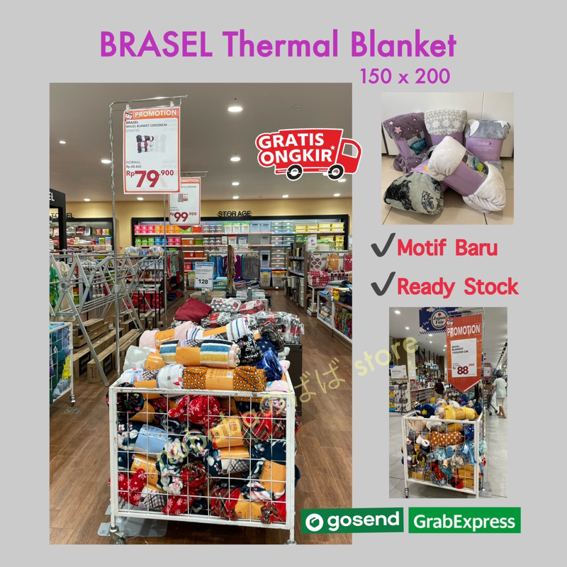 READY STOCK BRASEL Thermal Blanket Selimut Bulu Dewasa Anak 150x200 Tebal Halus AEON