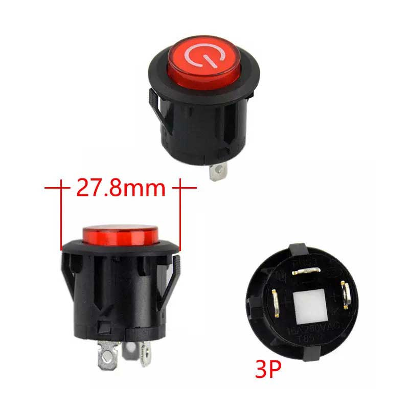 Tombol On Off Bulat Mobil Tombol Power On Off Mobil Anak Nyala Lampu Mobil Motor Mainan Aki 3pin