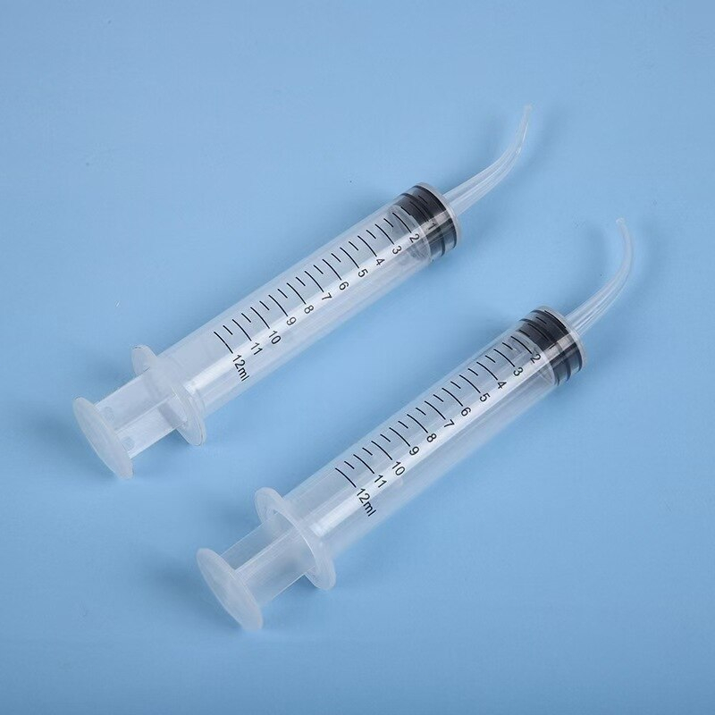 5pcs/set Syringe Dental 12ml Syringe Ujung Bengkok Kecil Endo Needle Jarum Irigasi Endo