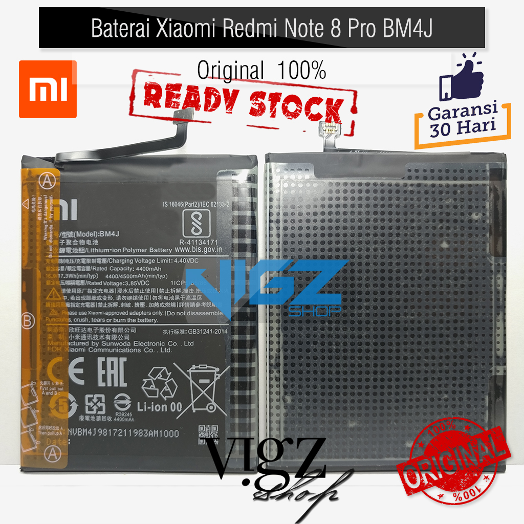 Baterai Xiaomi Redmi Note 8 Pro BM4J Original 100% Batre Battery