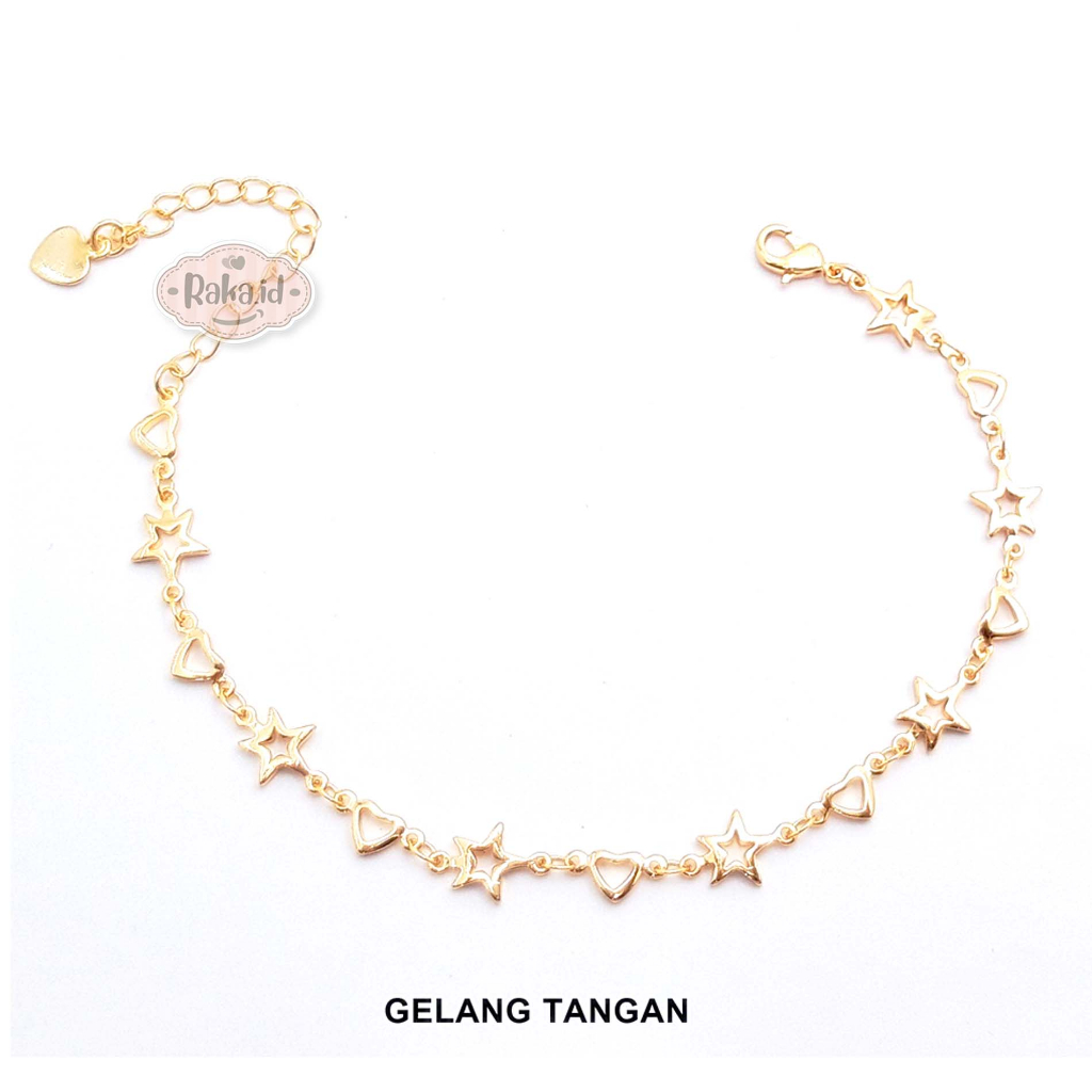 Gelang Tangan Wanita Dewasa Gelang Tangan Rantai Anti Karat Motif Bintang Love 1316