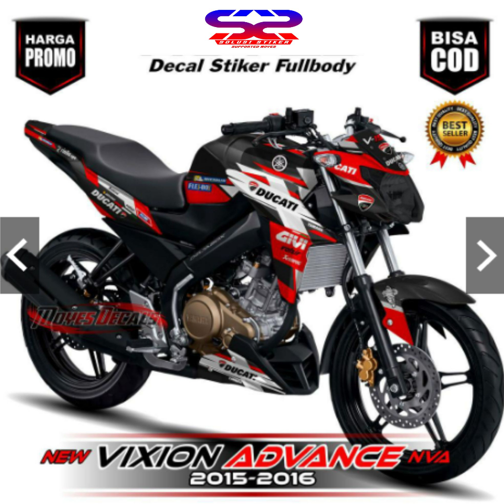 COD Stiker Decal Terbaru New Vixion Advance Motif Racing Merah FullBody