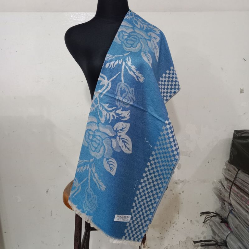 pashmina casmere motif bunga || selendang || scarf || shawl wanita