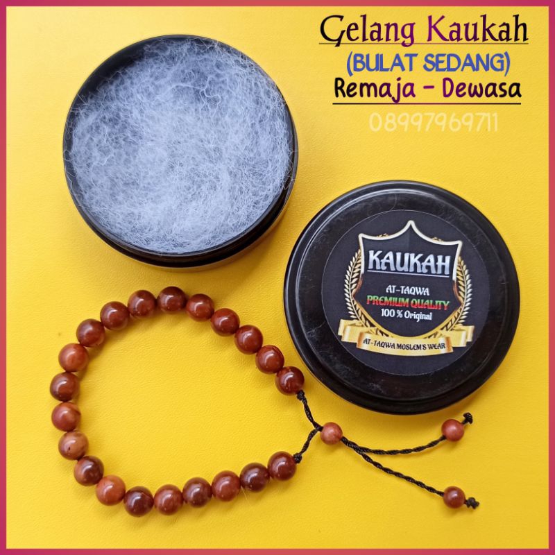 Gelang kaukah (BULAT SEDANG + WADAH) gelang Kayu kaokah koka kokka kukah kokkah Pria - Wanita