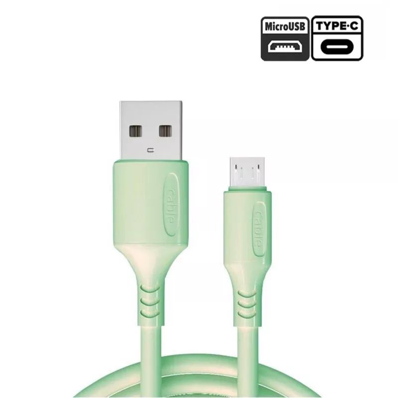 Kabel Data Charger Macaron Micro USB dan Tipe C Fast Charging 2,4A