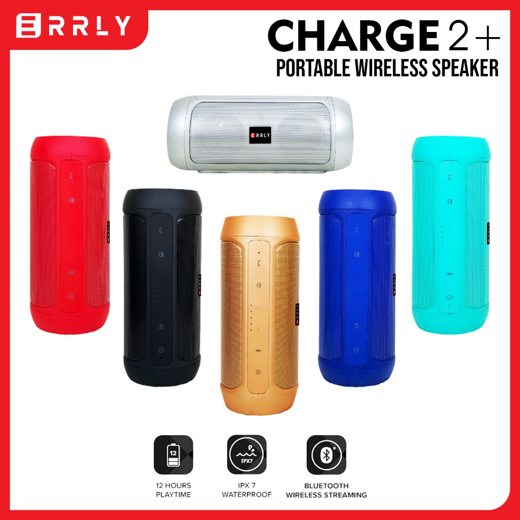 ERRLY Charge 2 Plus Speaker Portable Bluetooth Charge 2+ Speker Wireless Splashproof